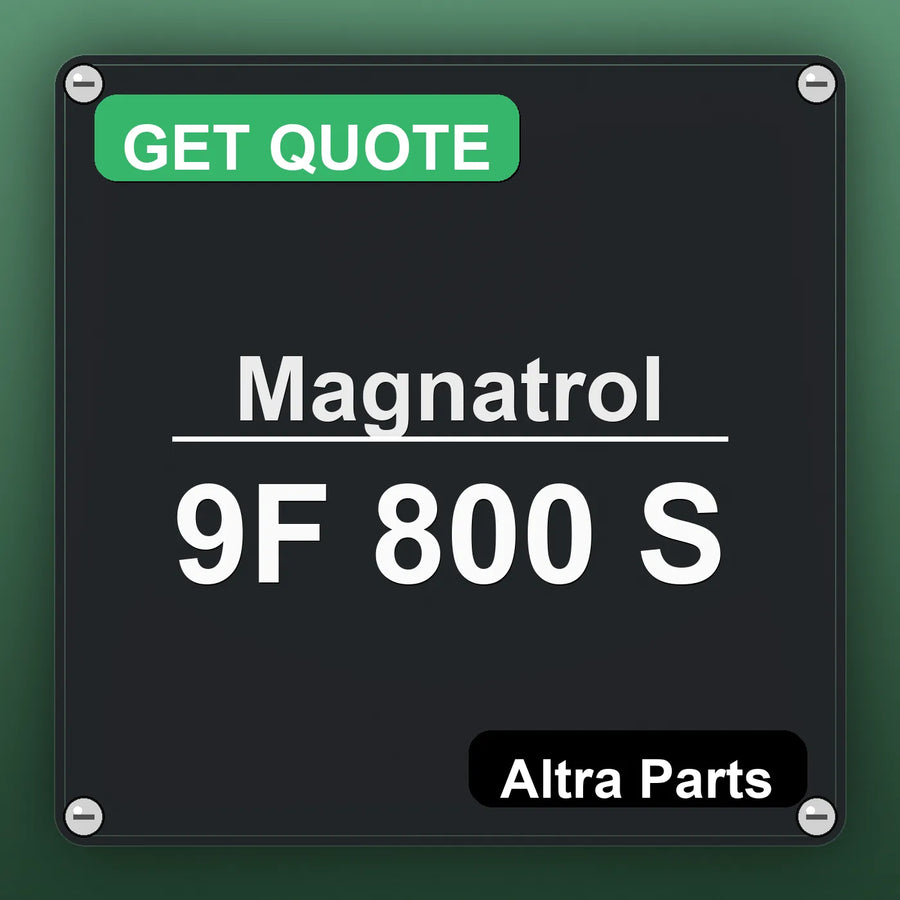 Magnatrol 9F 800 S industrial nameplate style image – Altra Parts. GET QUOTE.