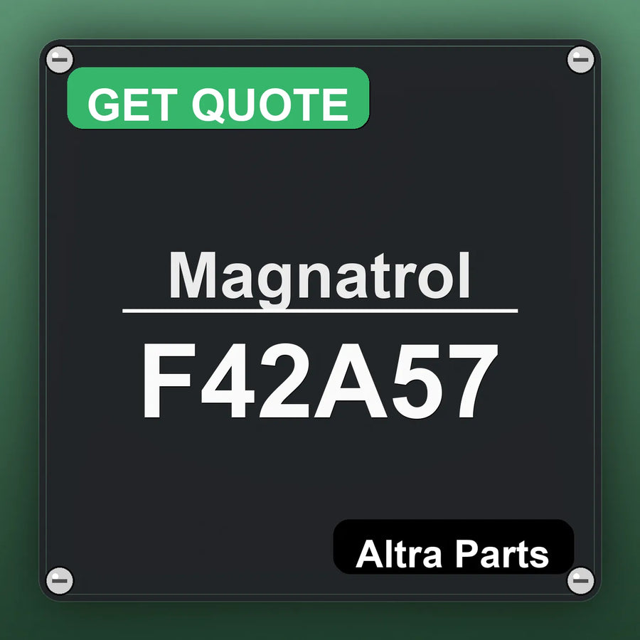 Magnatrol F42A57 industrial nameplate style image – Altra Parts. GET QUOTE.