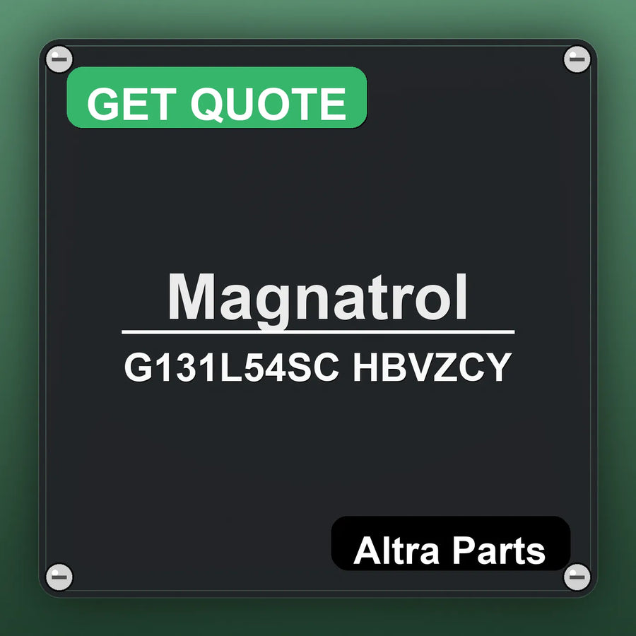 Magnatrol G131L54SC HBVZCY industrial nameplate style image – Altra Parts. GET QUOTE.