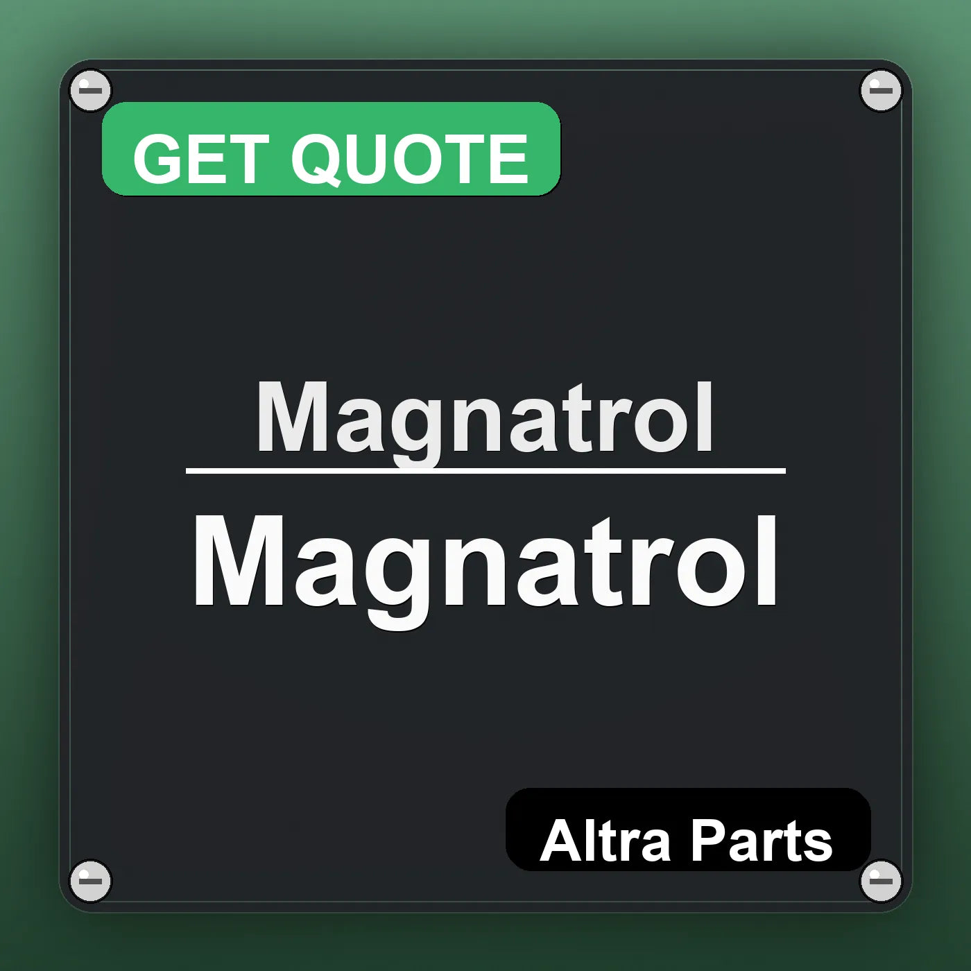 Magnatrol Magnatrol industrial nameplate style image – Altra Parts. GET QUOTE.