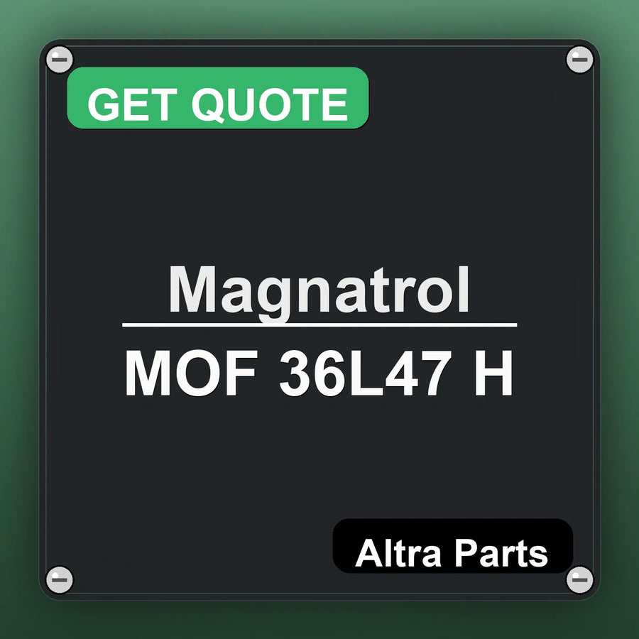 Magnatrol MOF 36L47 H industrial nameplate style image – Altra Parts. GET QUOTE.