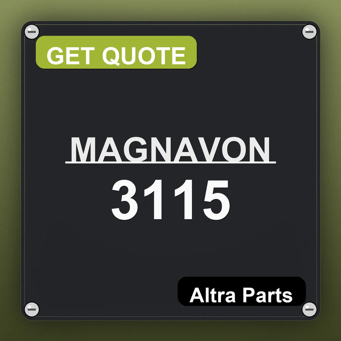 MAGNAVON 3115 industrial nameplate style image – Altra Parts. GET QUOTE.