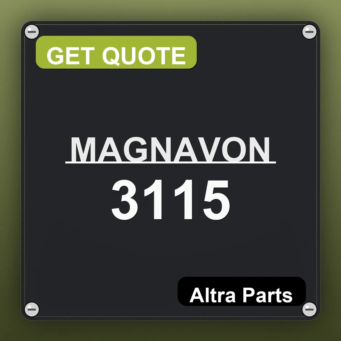 MAGNAVON 3115 industrial nameplate style image – Altra Parts. GET QUOTE.
