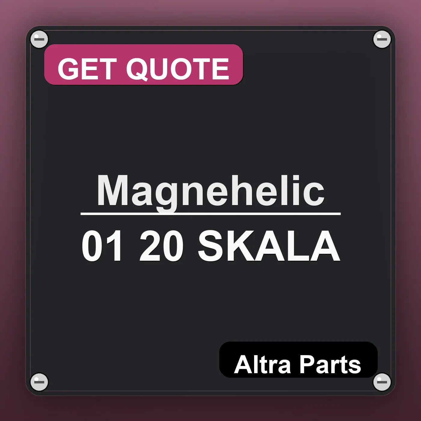 Magnehelic 01 20 SKALA industrial nameplate style image – Altra Parts. GET QUOTE.