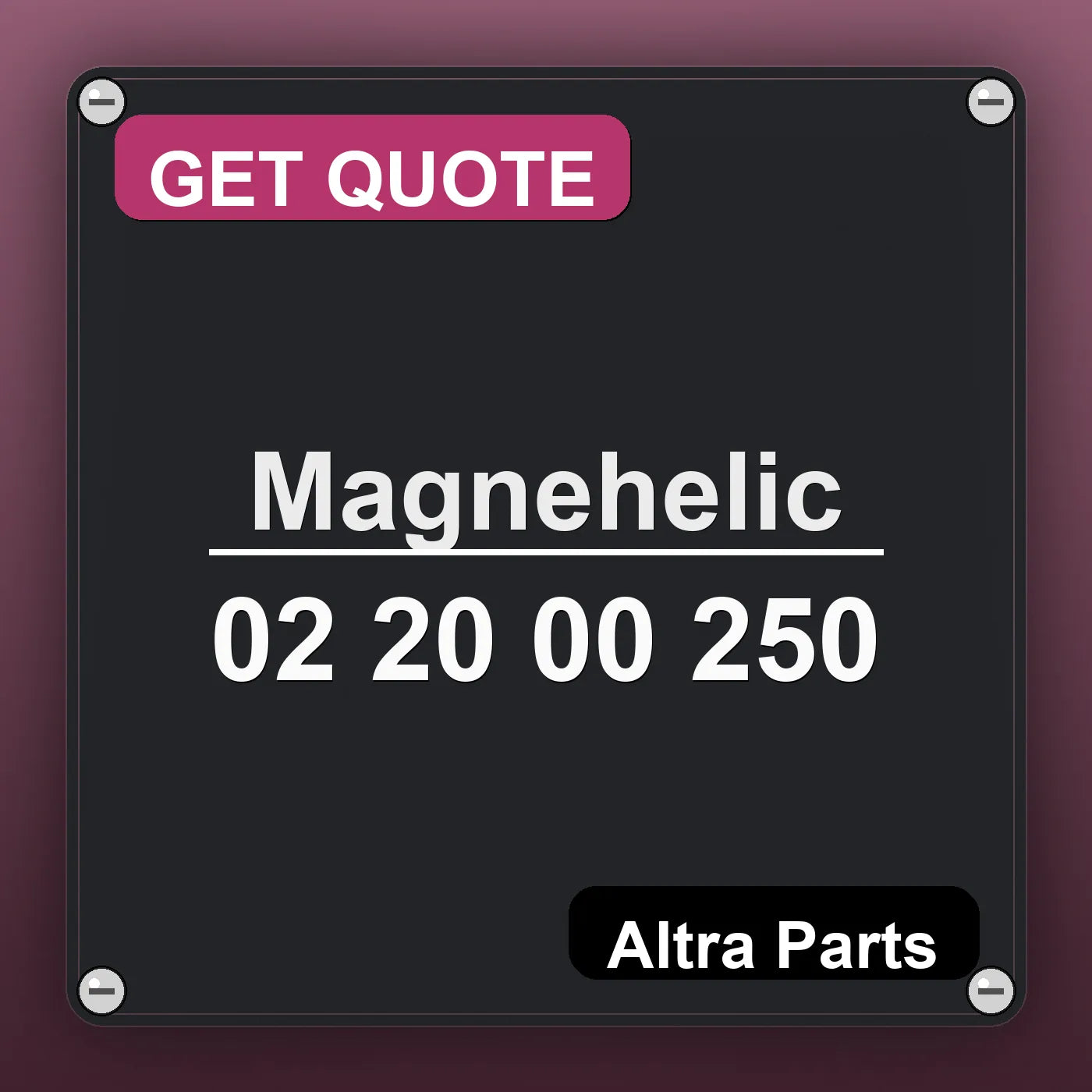 Magnehelic 02 20 00 250 industrial nameplate style image – Altra Parts. GET QUOTE.