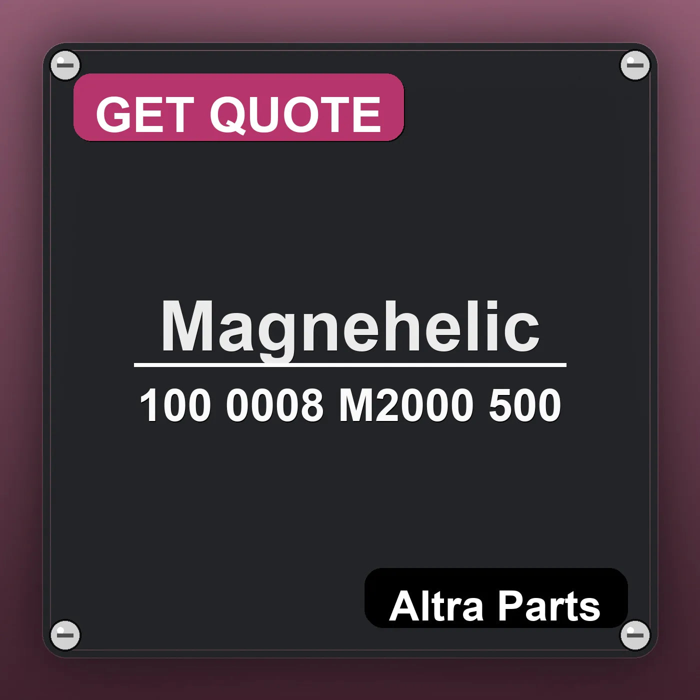 Magnehelic 100 0008 M2000 500 industrial nameplate style image – Altra Parts. GET QUOTE.