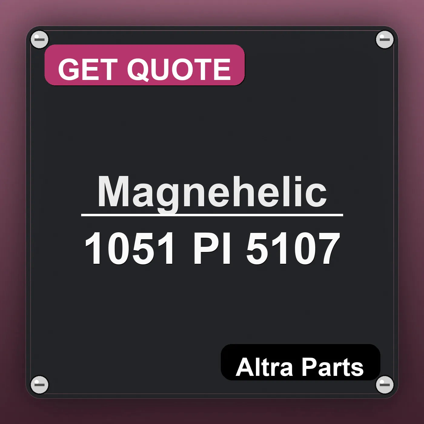 Magnehelic 1051 PI 5107 industrial nameplate style image – Altra Parts. GET QUOTE.