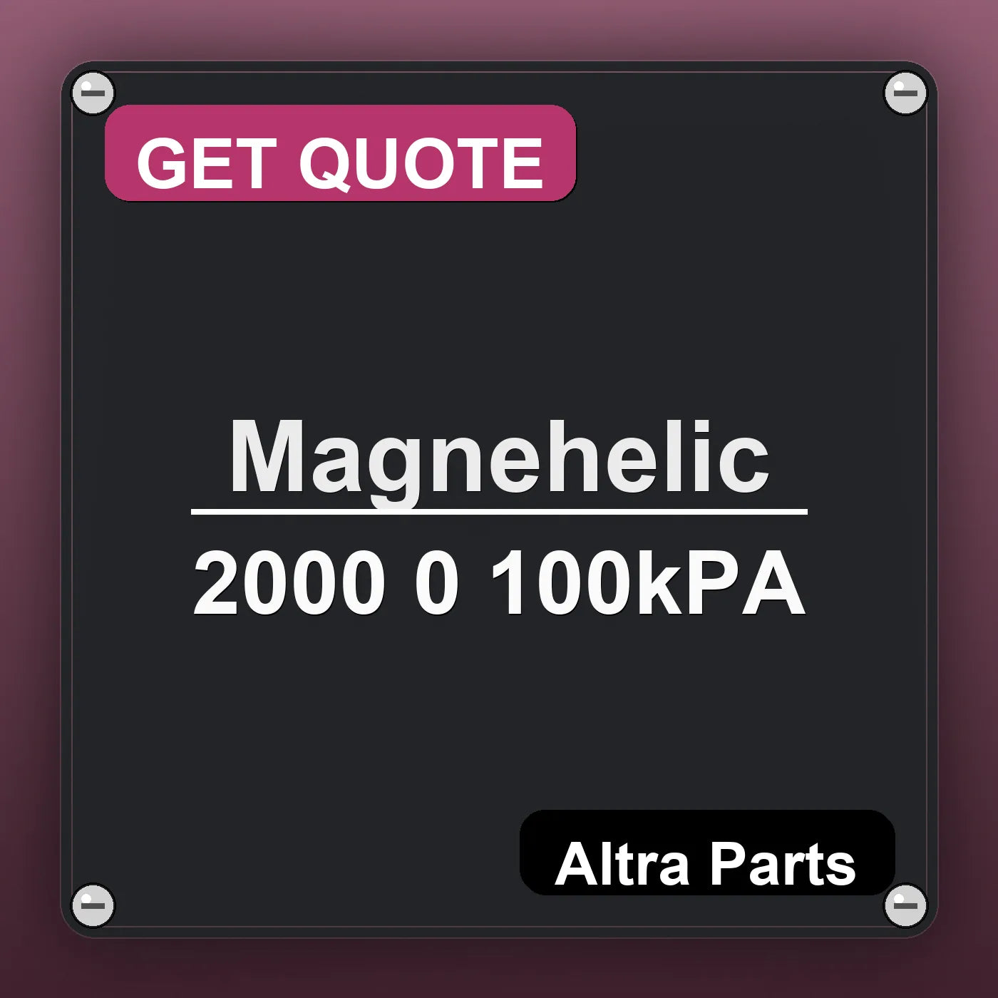 Magnehelic 2000 0 100kPA industrial nameplate style image – Altra Parts. GET QUOTE.