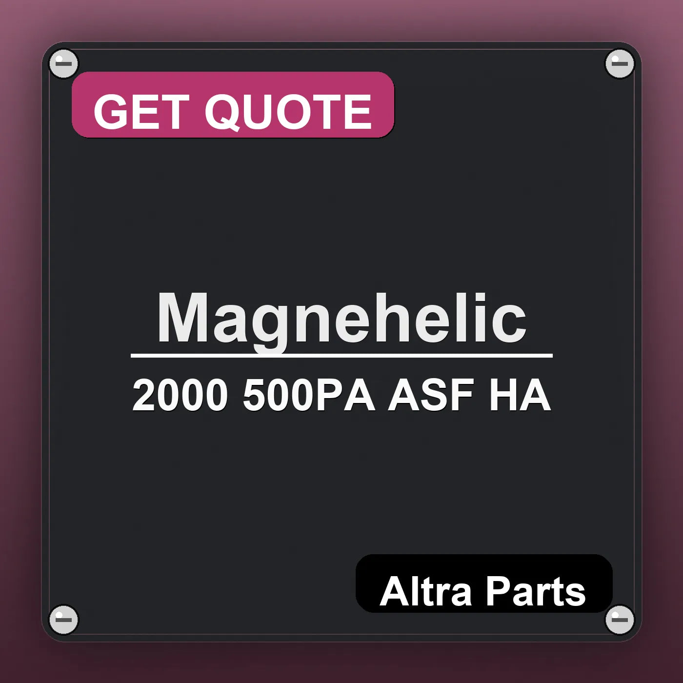 Magnehelic 2000 500PA ASF HA industrial nameplate style image – Altra Parts. GET QUOTE.