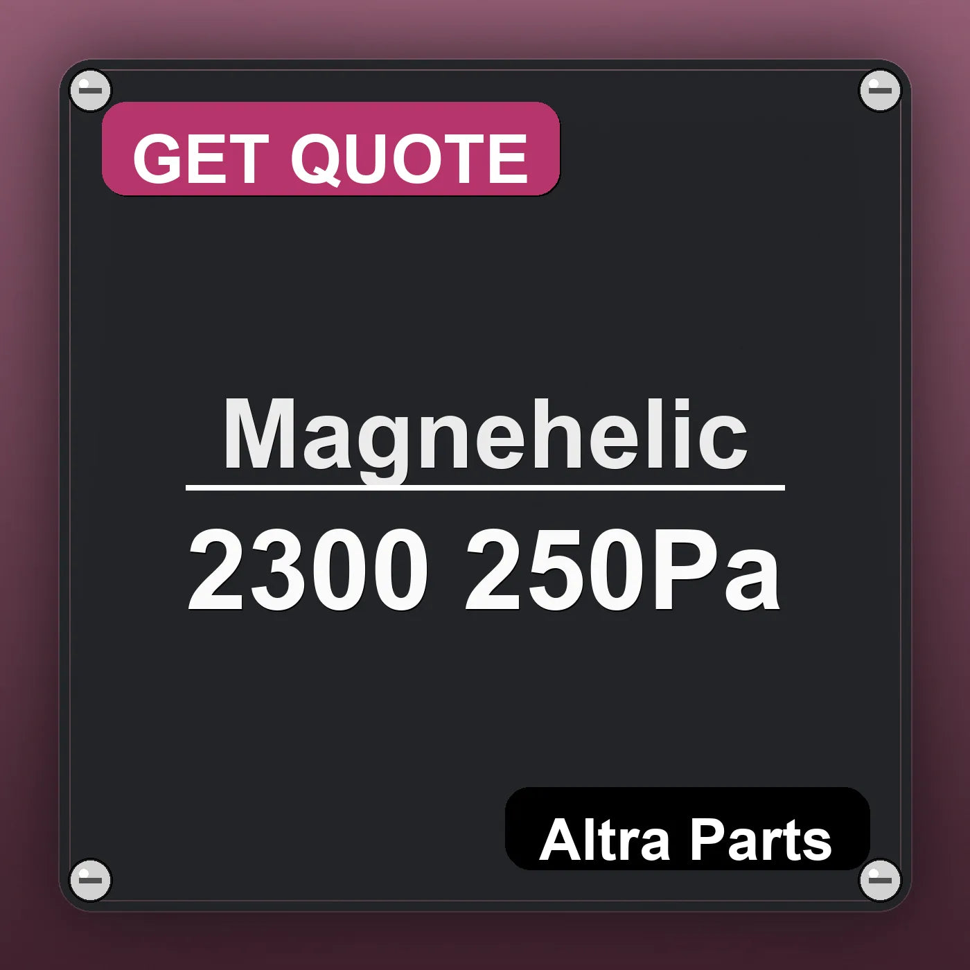 Magnehelic 2300 250Pa industrial nameplate style image – Altra Parts. GET QUOTE.