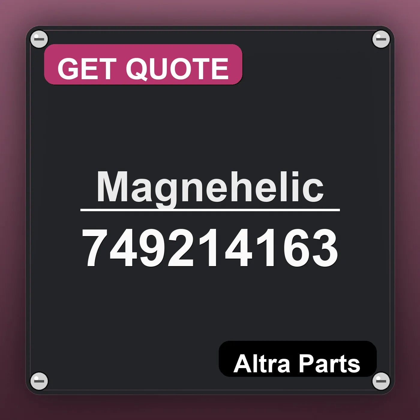 Magnehelic 749214163 industrial nameplate style image – Altra Parts. GET QUOTE.