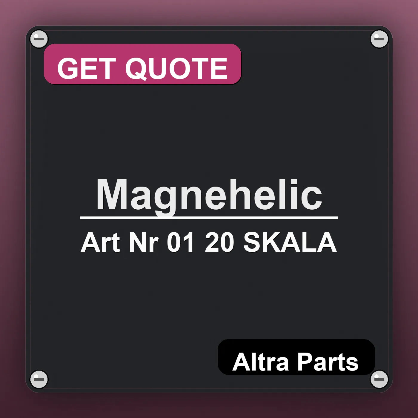 Magnehelic Art Nr 01 20 SKALA industrial nameplate style image – Altra Parts. GET QUOTE.
