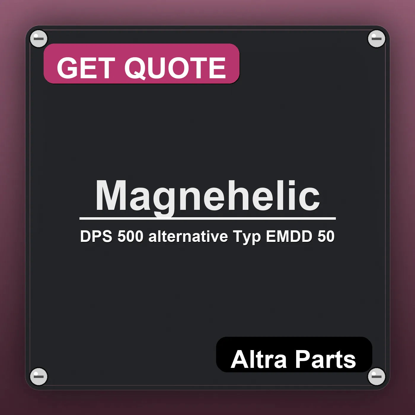 Magnehelic DPS 500 alternative Typ EMDD 50 industrial nameplate style image – Altra Parts. GET QUOTE.