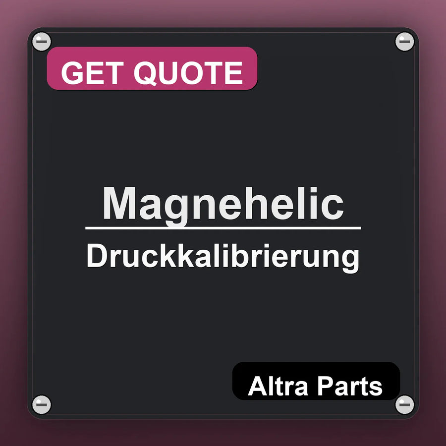 Magnehelic Druckkalibrierung industrial nameplate style image – Altra Parts. GET QUOTE.