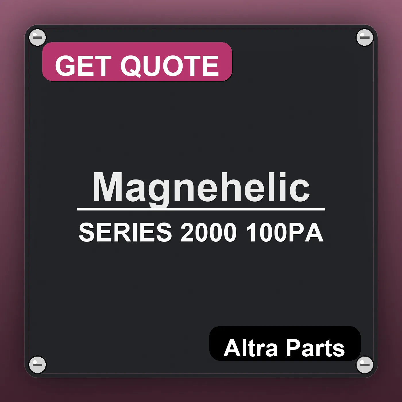 Magnehelic SERIES 2000 100PA industrial nameplate style image – Altra Parts. GET QUOTE.