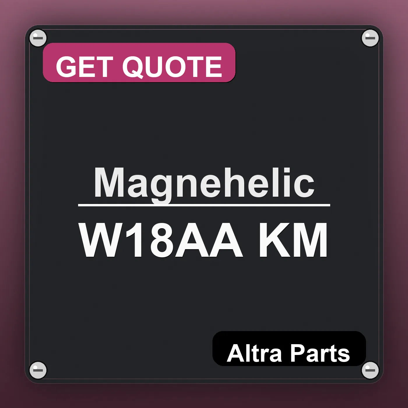 Magnehelic W18AA KM industrial nameplate style image – Altra Parts. GET QUOTE.
