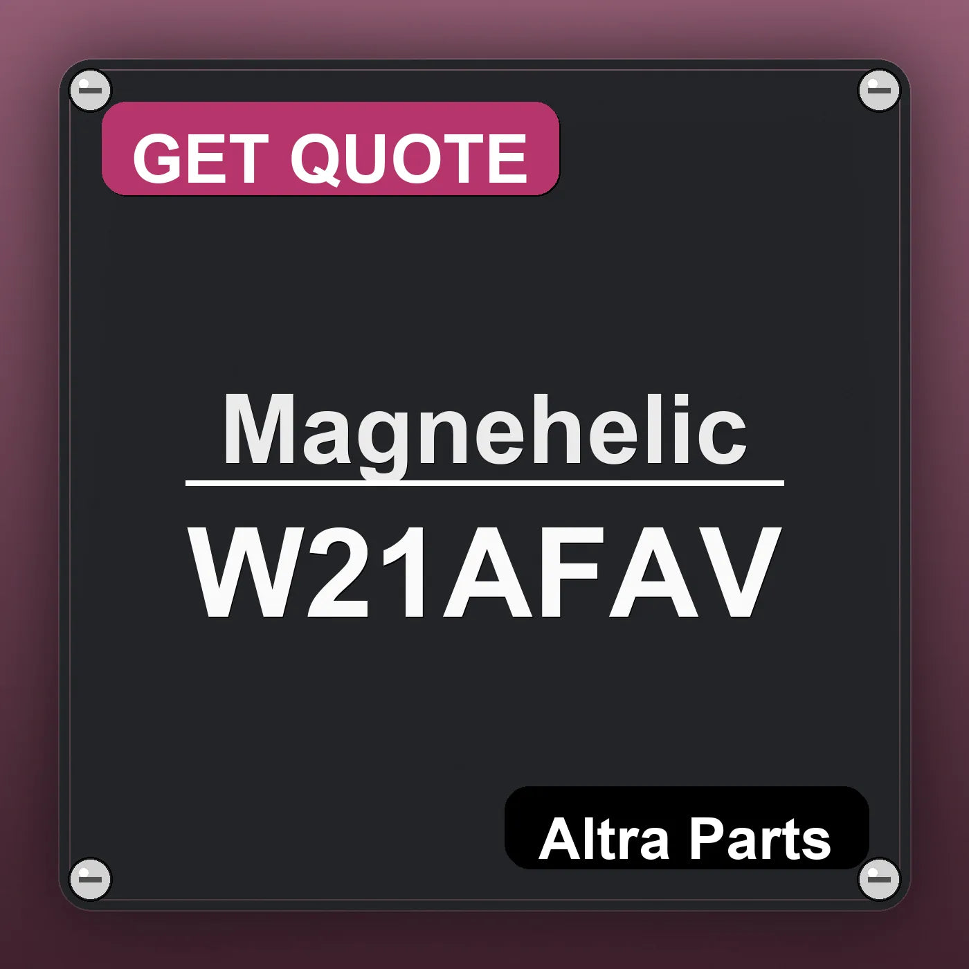 Magnehelic W21AFAV industrial nameplate style image – Altra Parts. GET QUOTE.