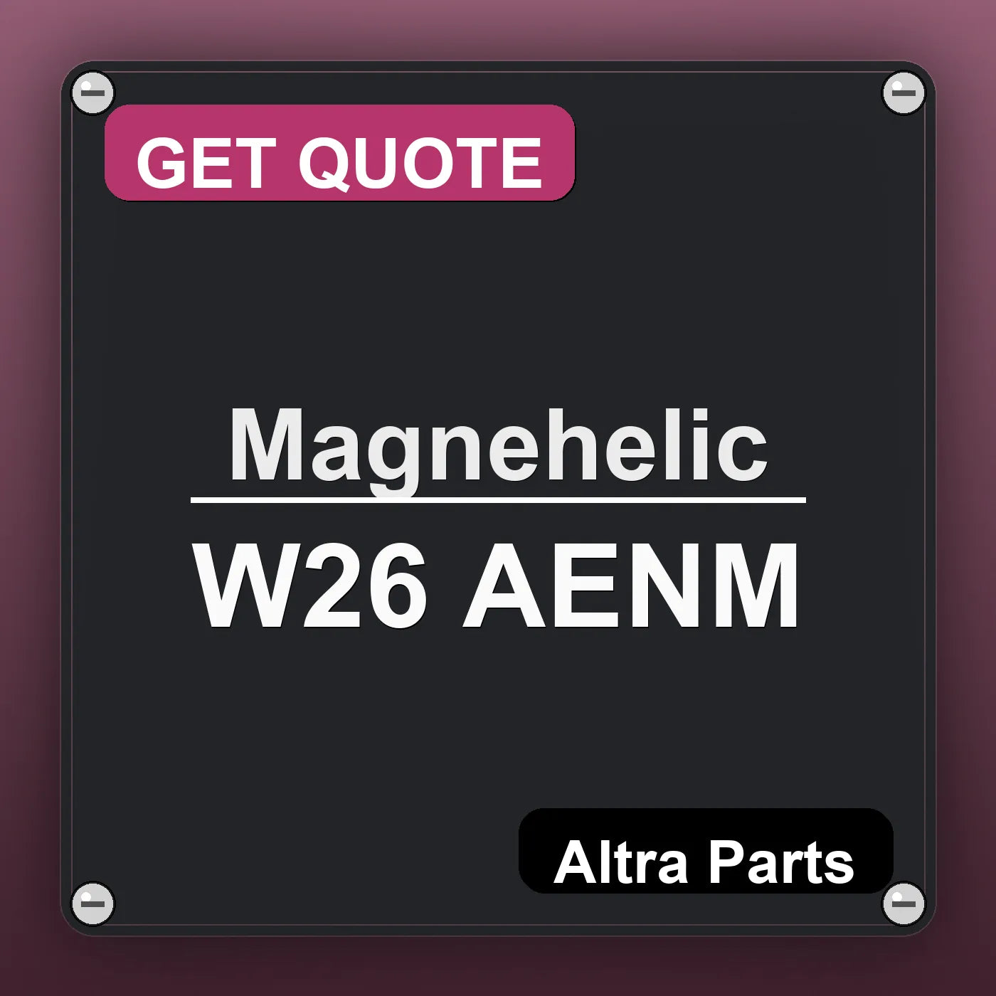 Magnehelic W26 AENM industrial nameplate style image – Altra Parts. GET QUOTE.