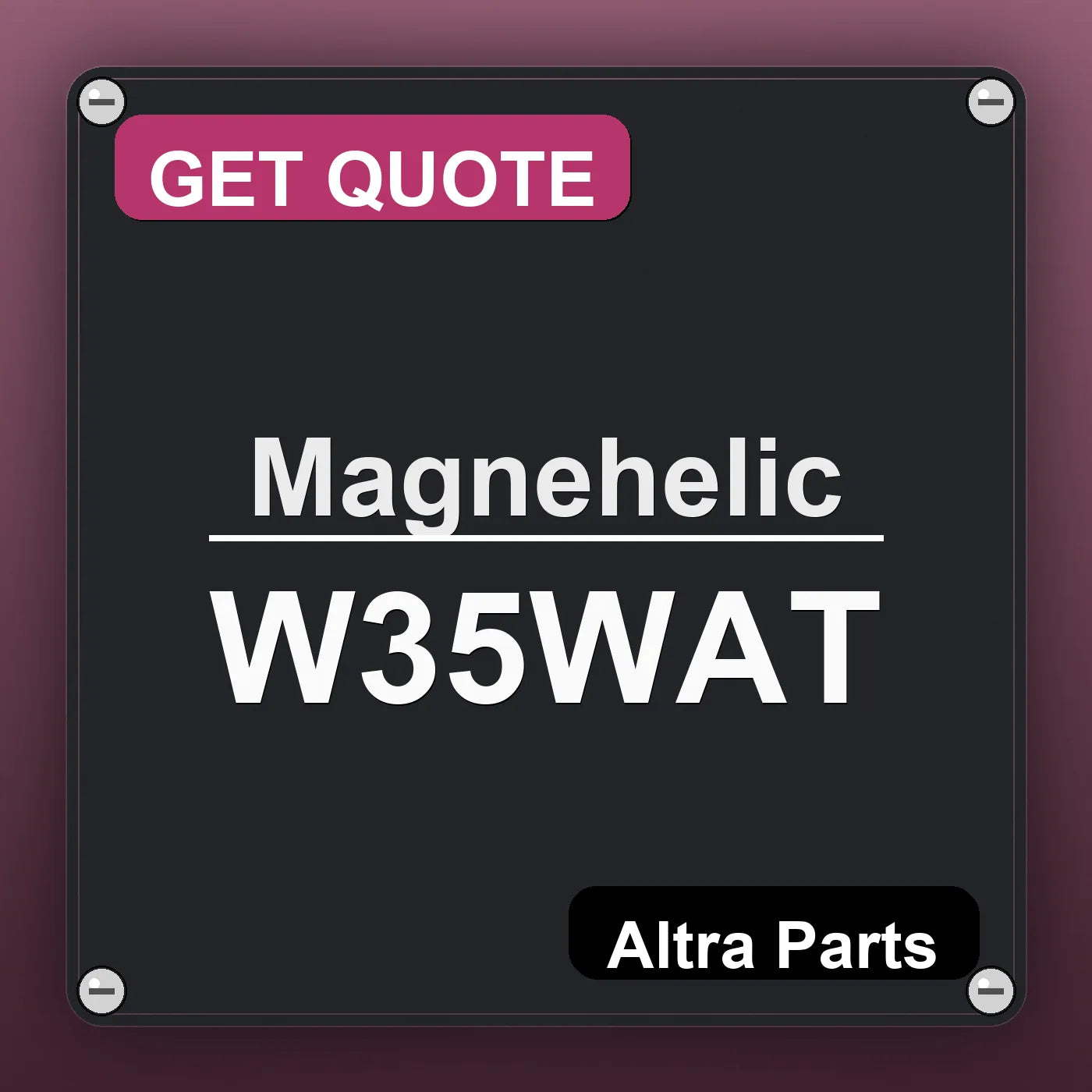 Magnehelic W35WAT industrial nameplate style image – Altra Parts. GET QUOTE.