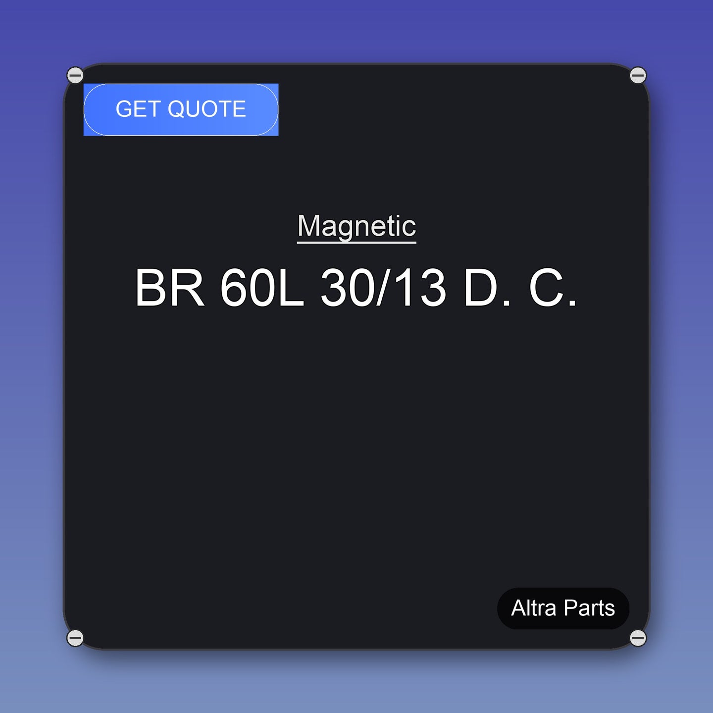 Magnetic BR 60L 30/13 D. C. industrial spare part – fast international delivery & worldwide shipping