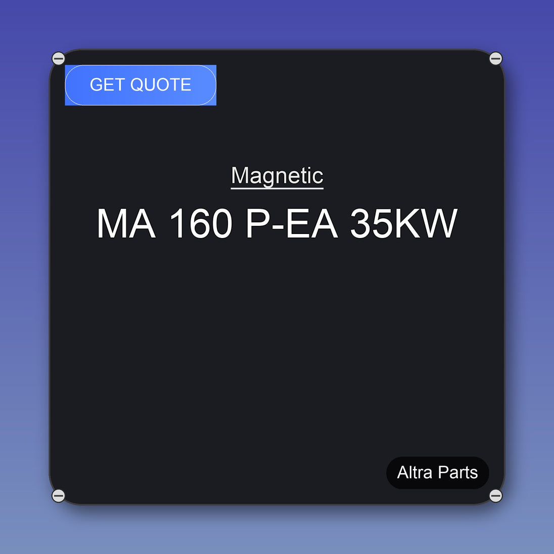 Magnetic MA 160 P-EA 35KW industrial spare part – fast international delivery & worldwide shipping