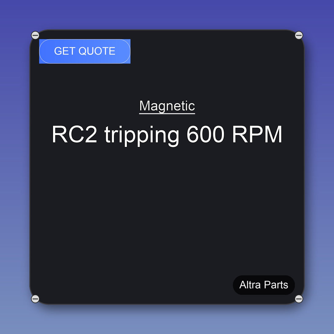 Magnetic RC2 tripping 600 RPM industrial spare part – fast international delivery & worldwide shipping