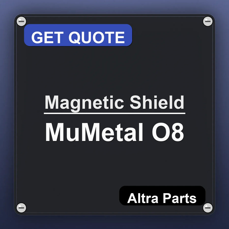 Magnetic Shield MuMetal O8 industrial nameplate style image – Altra Parts. GET QUOTE.