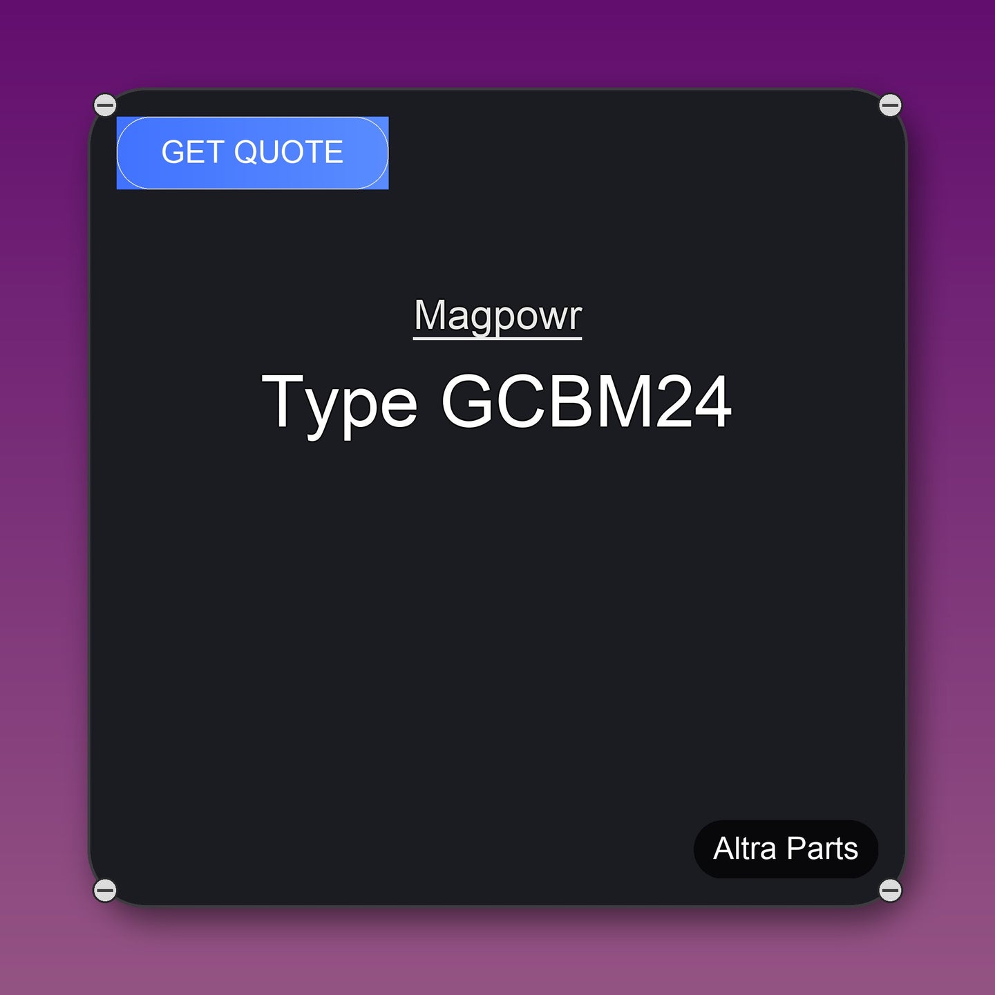 Magpowr Type GCBM24 industrial spare part – fast international delivery & worldwide shipping