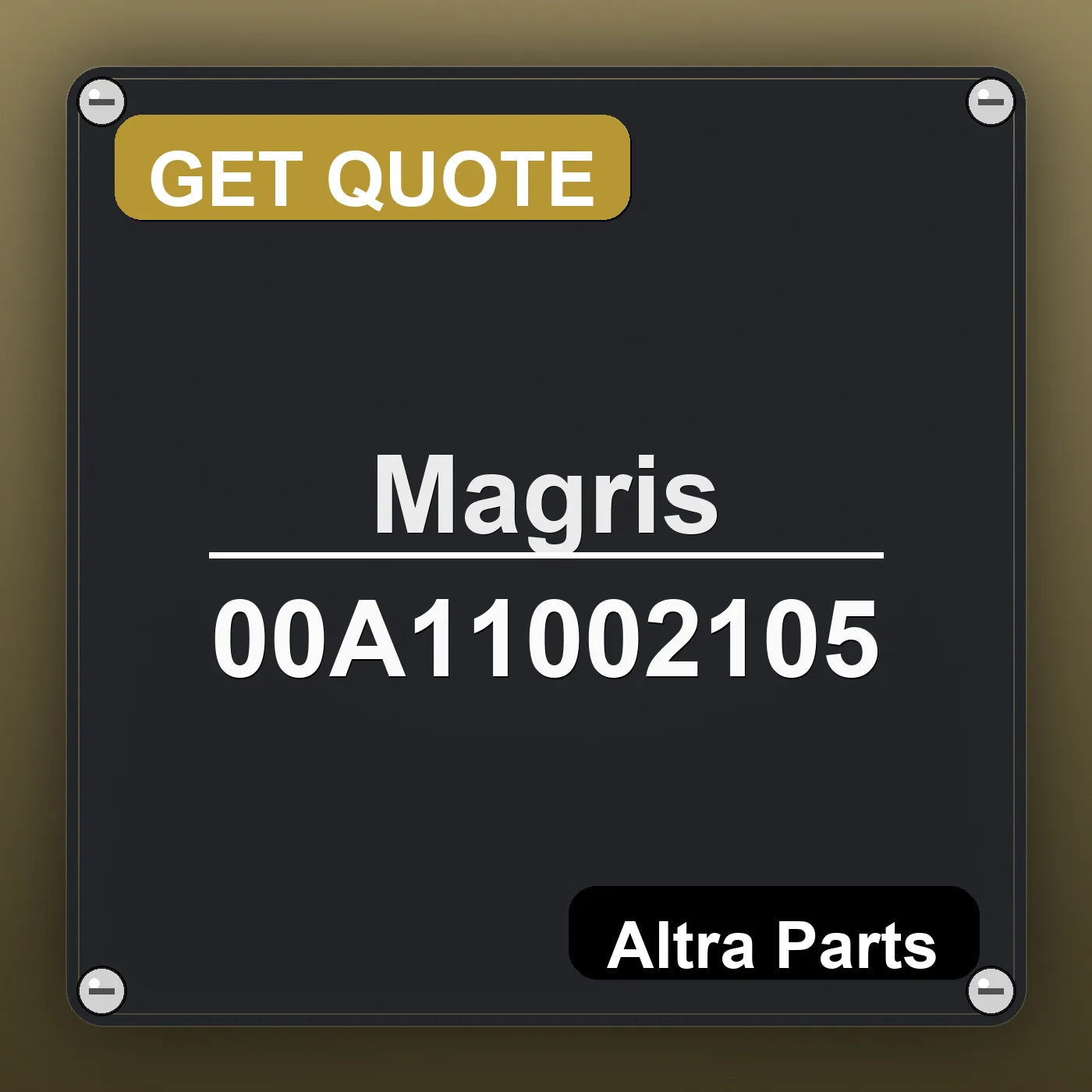 Magris 00A11002105 industrial nameplate style image – Altra Parts. GET QUOTE.