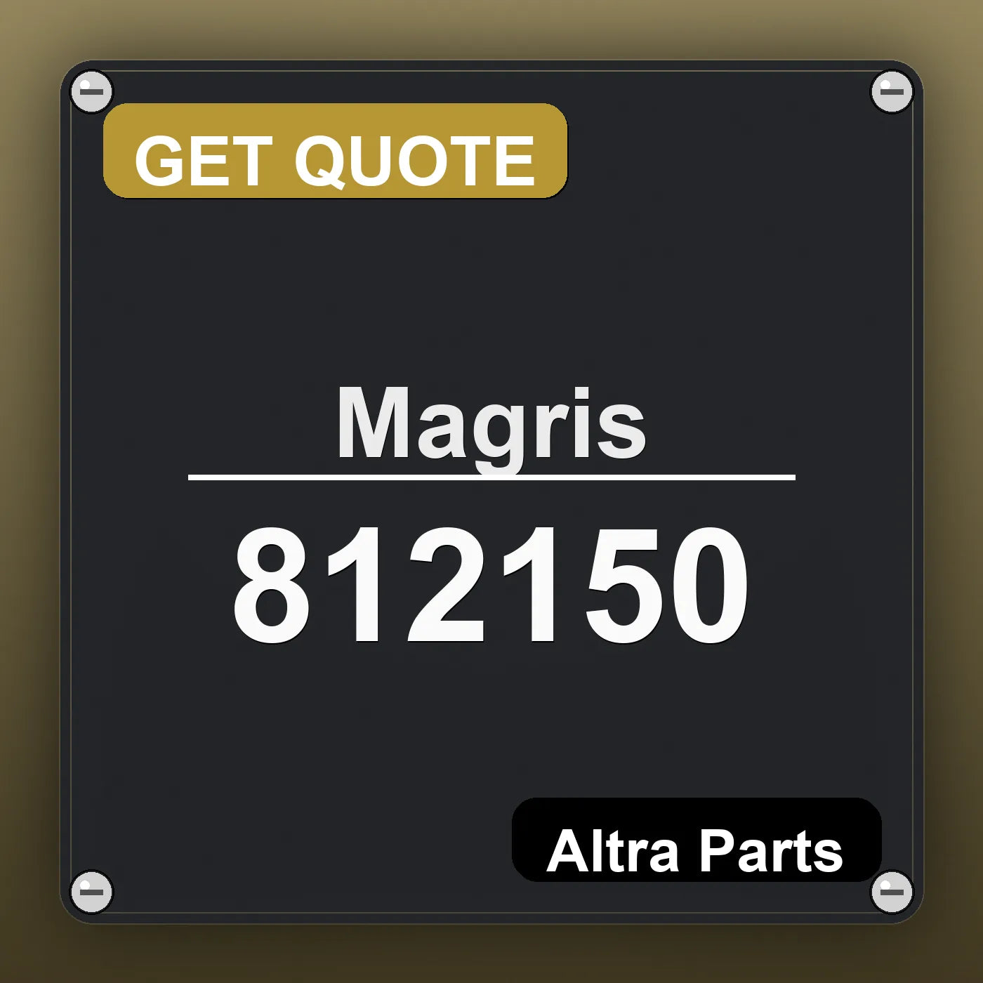 Magris 812150 industrial nameplate style image – Altra Parts. GET QUOTE.
