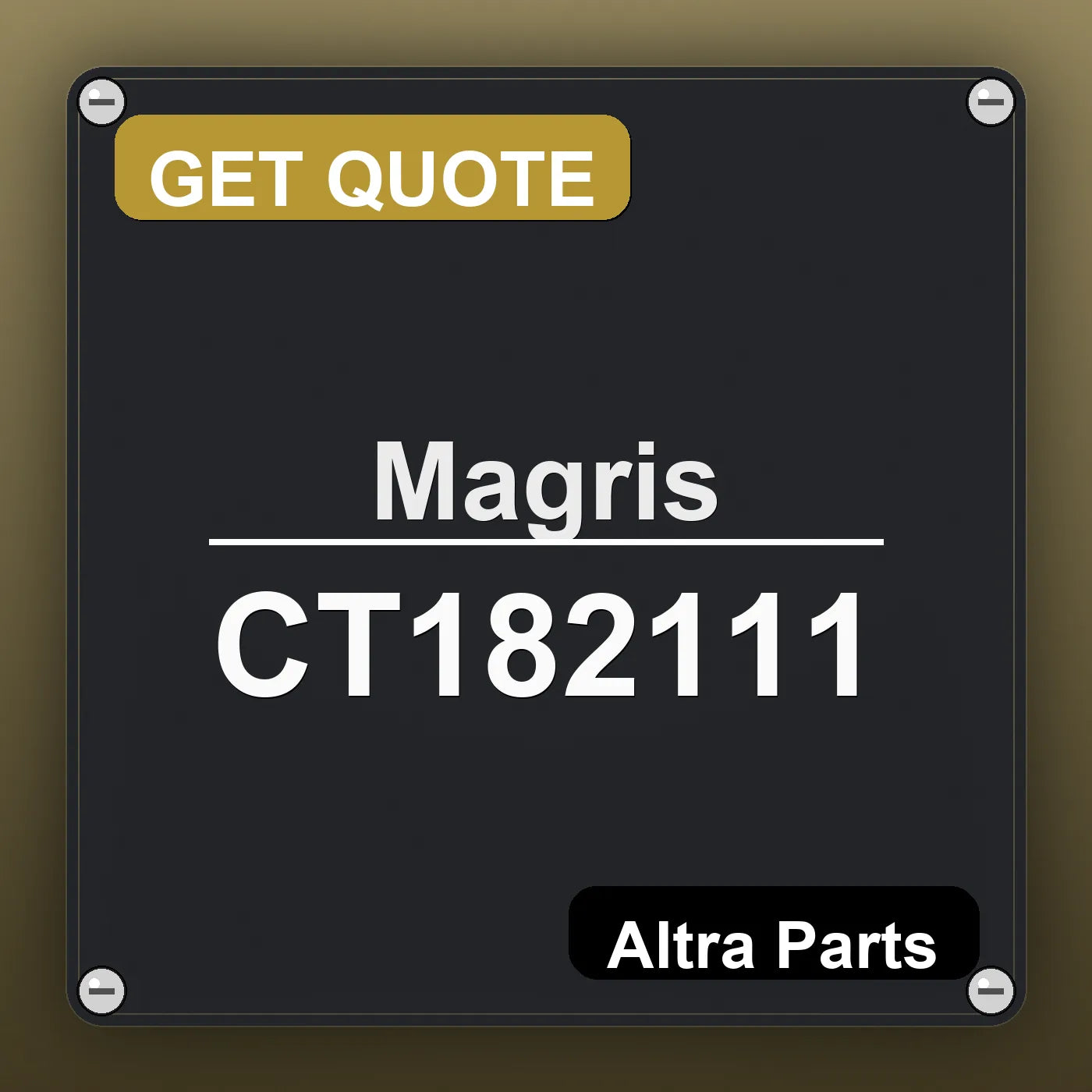 Magris CT182111 industrial nameplate style image – Altra Parts. GET QUOTE.