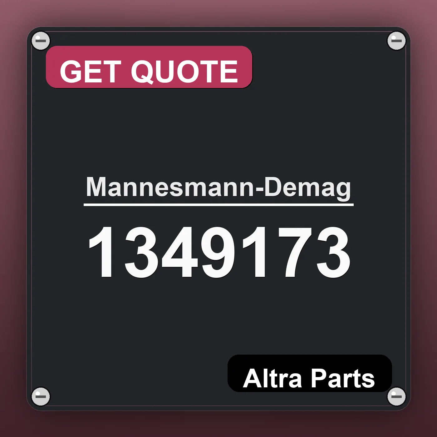 Mannesmann-Demag 1349173 industrial nameplate style image – Altra Parts. GET QUOTE.