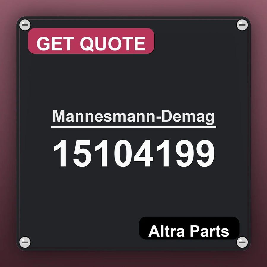 Mannesmann-Demag 15104199 industrial nameplate style image – Altra Parts. GET QUOTE.