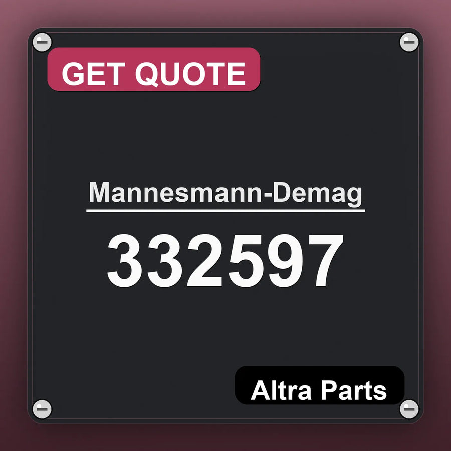 Mannesmann-Demag 332597 industrial nameplate style image – Altra Parts. GET QUOTE.