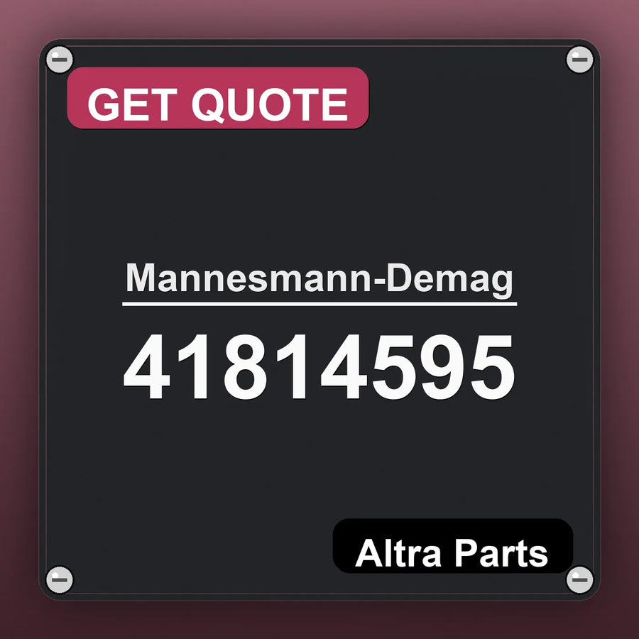 Mannesmann-Demag 41814595 industrial nameplate style image – Altra Parts. GET QUOTE.