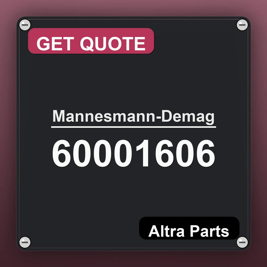 Mannesmann-Demag 60001606 industrial nameplate style image – Altra Parts. GET QUOTE.