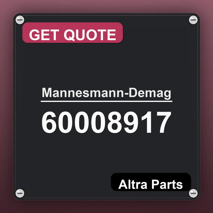 Mannesmann-Demag 60008917 industrial nameplate style image – Altra Parts. GET QUOTE.