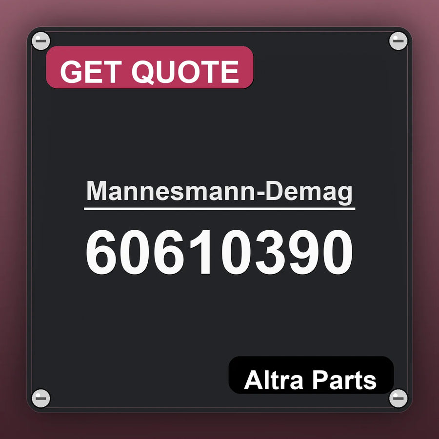 Mannesmann-Demag 60610390 industrial nameplate style image – Altra Parts. GET QUOTE.