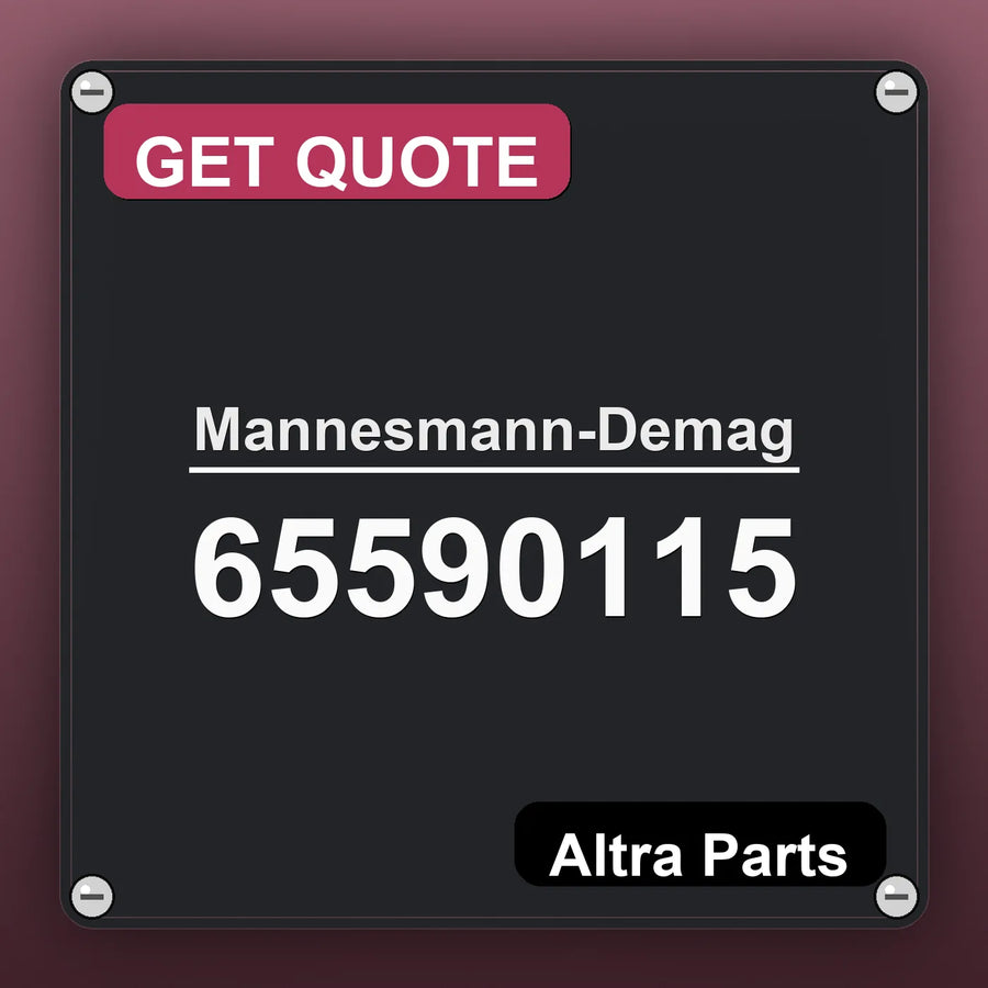 Mannesmann-Demag 65590115 industrial nameplate style image – Altra Parts. GET QUOTE.
