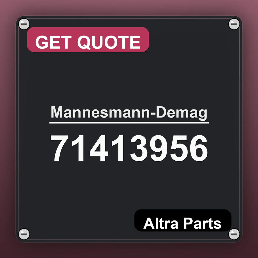 Mannesmann-Demag 71413956 industrial nameplate style image – Altra Parts. GET QUOTE.