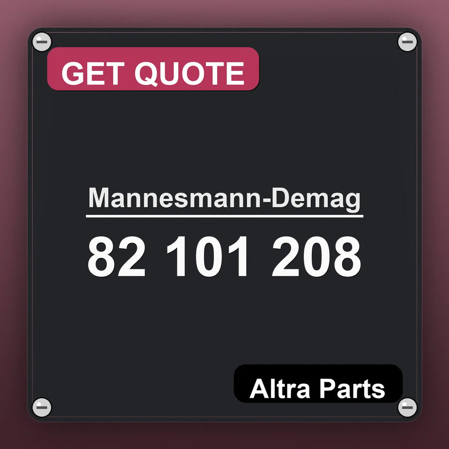 Mannesmann-Demag 82 101 208 industrial nameplate style image – Altra Parts. GET QUOTE.