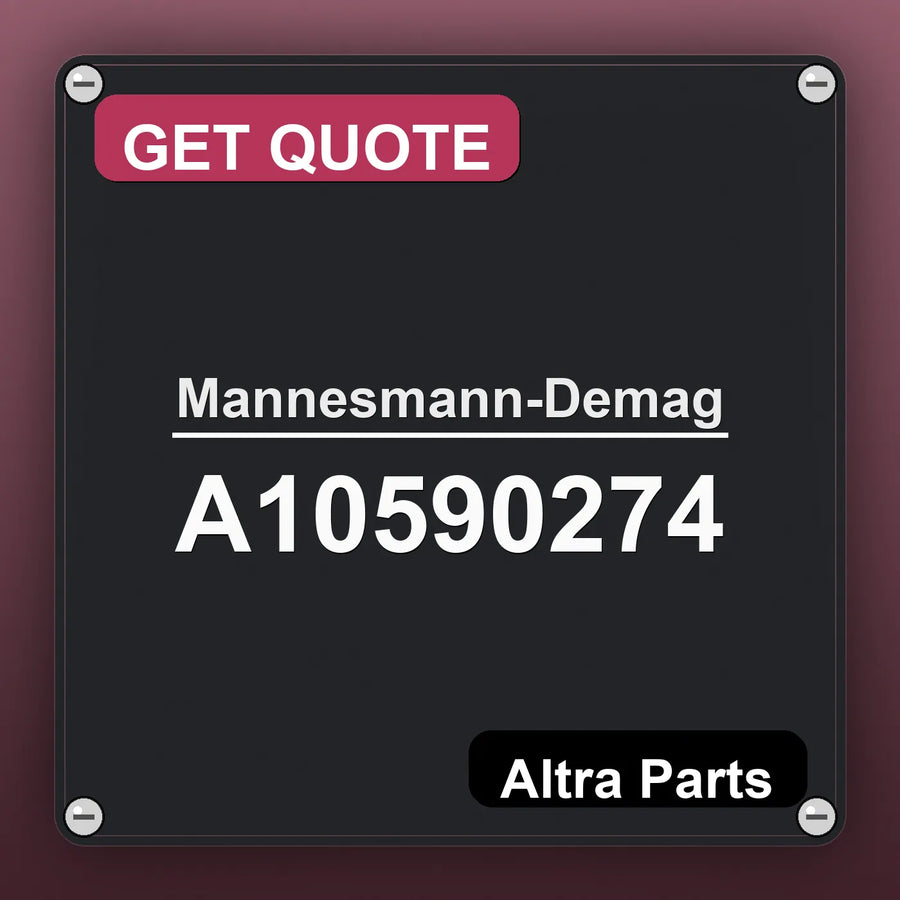 Mannesmann-Demag A10590274 industrial nameplate style image – Altra Parts. GET QUOTE.
