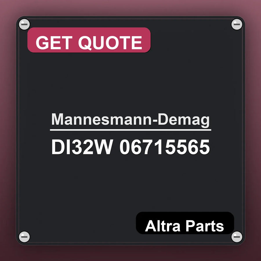 Mannesmann-Demag DI32W 06715565 industrial nameplate style image – Altra Parts. GET QUOTE.