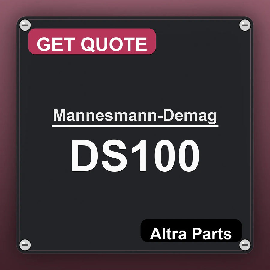 Mannesmann-Demag DS100 industrial nameplate style image – Altra Parts. GET QUOTE.