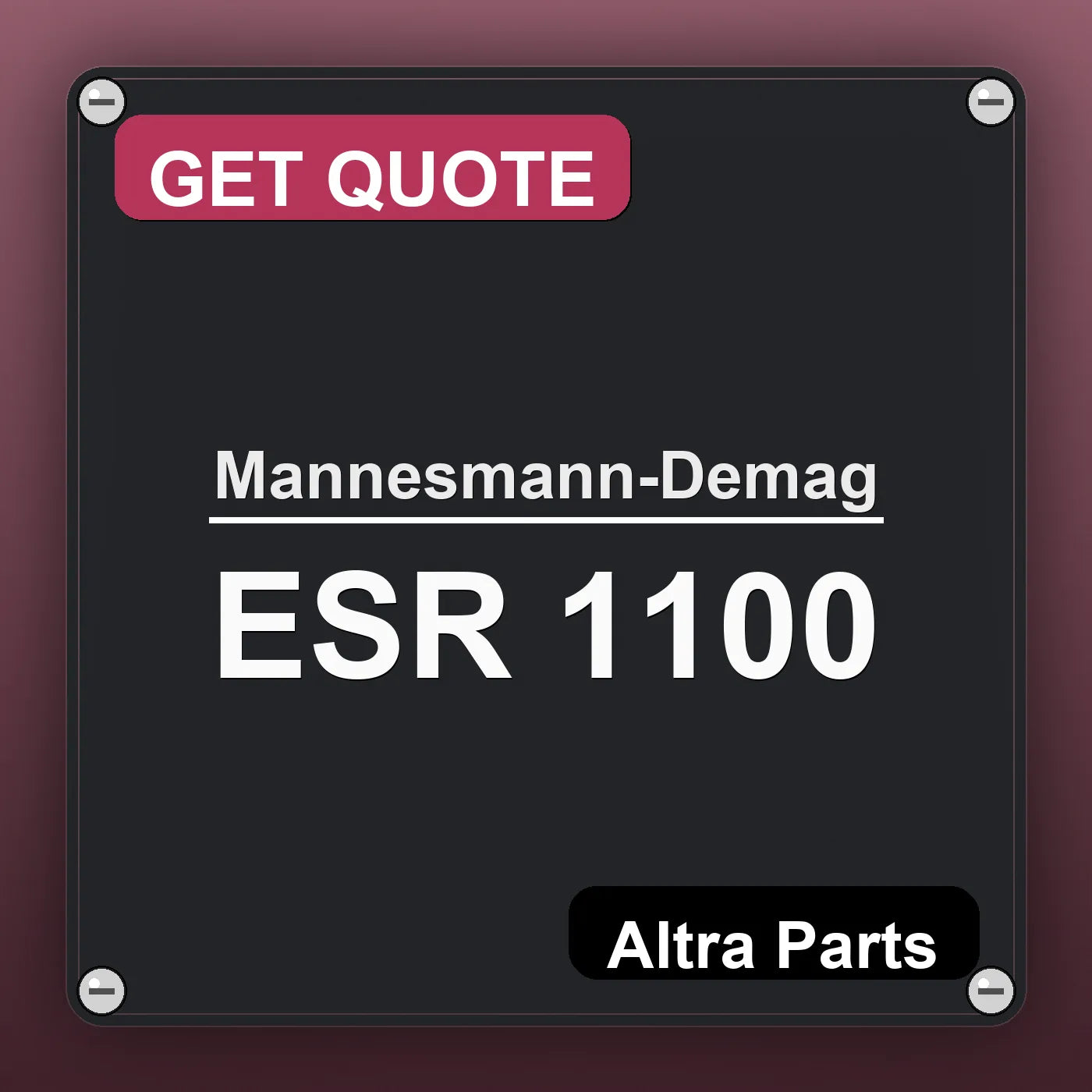Mannesmann-Demag ESR 1100 industrial nameplate style image – Altra Parts. GET QUOTE.