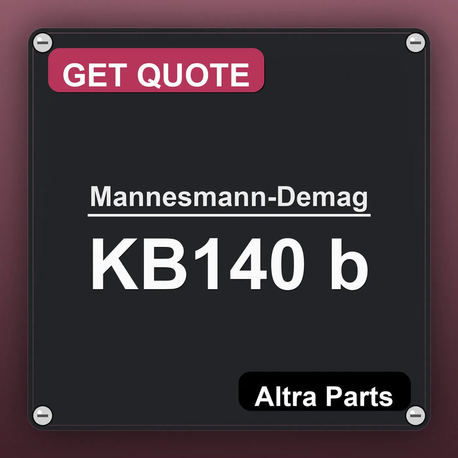 Mannesmann-Demag KB140 b industrial nameplate style image – Altra Parts. GET QUOTE.