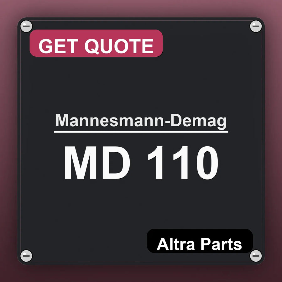 Mannesmann-Demag MD 110 industrial nameplate style image – Altra Parts. GET QUOTE.