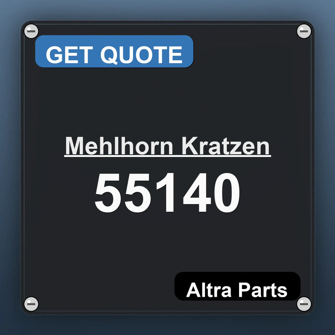 Mehlhorn Kratzen 55140 industrial nameplate style image – Altra Parts. GET QUOTE.