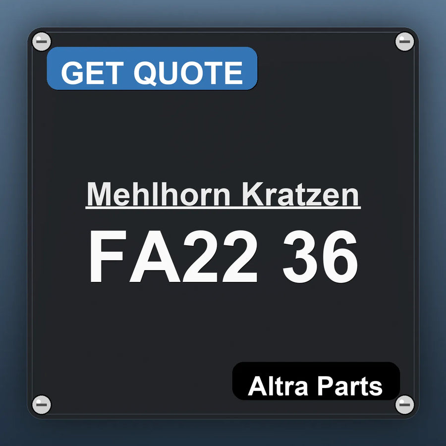 Mehlhorn Kratzen FA22 36 industrial nameplate style image – Altra Parts. GET QUOTE.