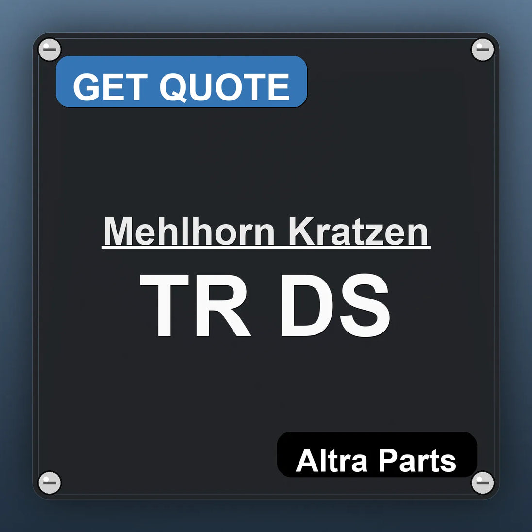 Mehlhorn Kratzen TR DS industrial nameplate style image – Altra Parts. GET QUOTE.